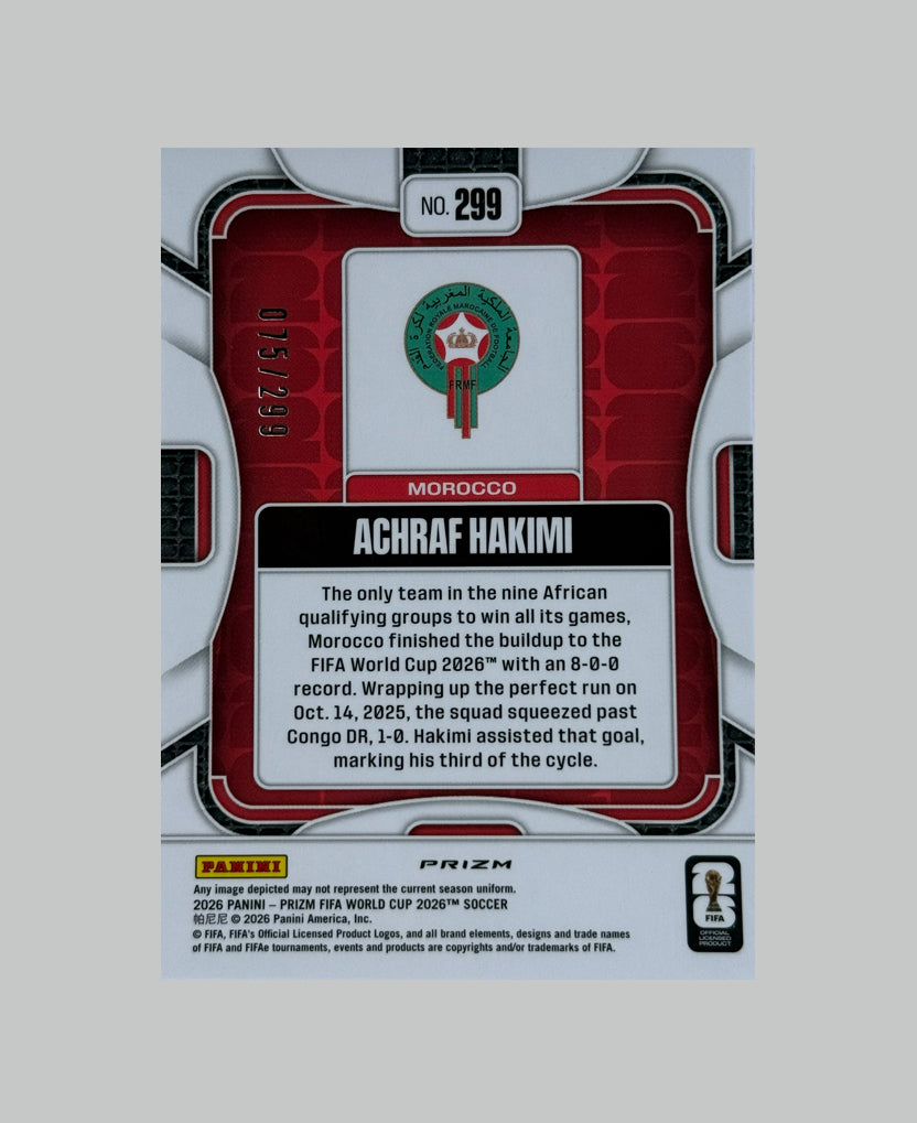 Panini Prizm World Cup 2026 Achraf Hakimi 075/299