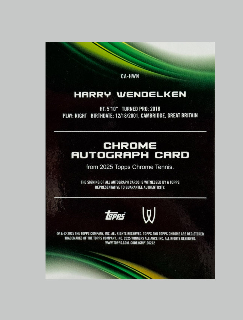 Topps Chrome Tennis 2025 Harry Wendelken Auto