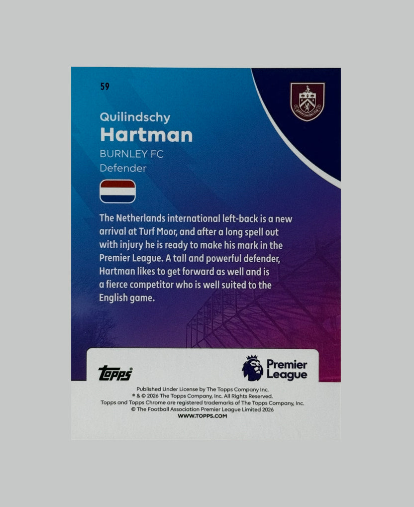 Topps Chrome Premier League 2026 Quilindschy Hartman 47/50 Logofractor