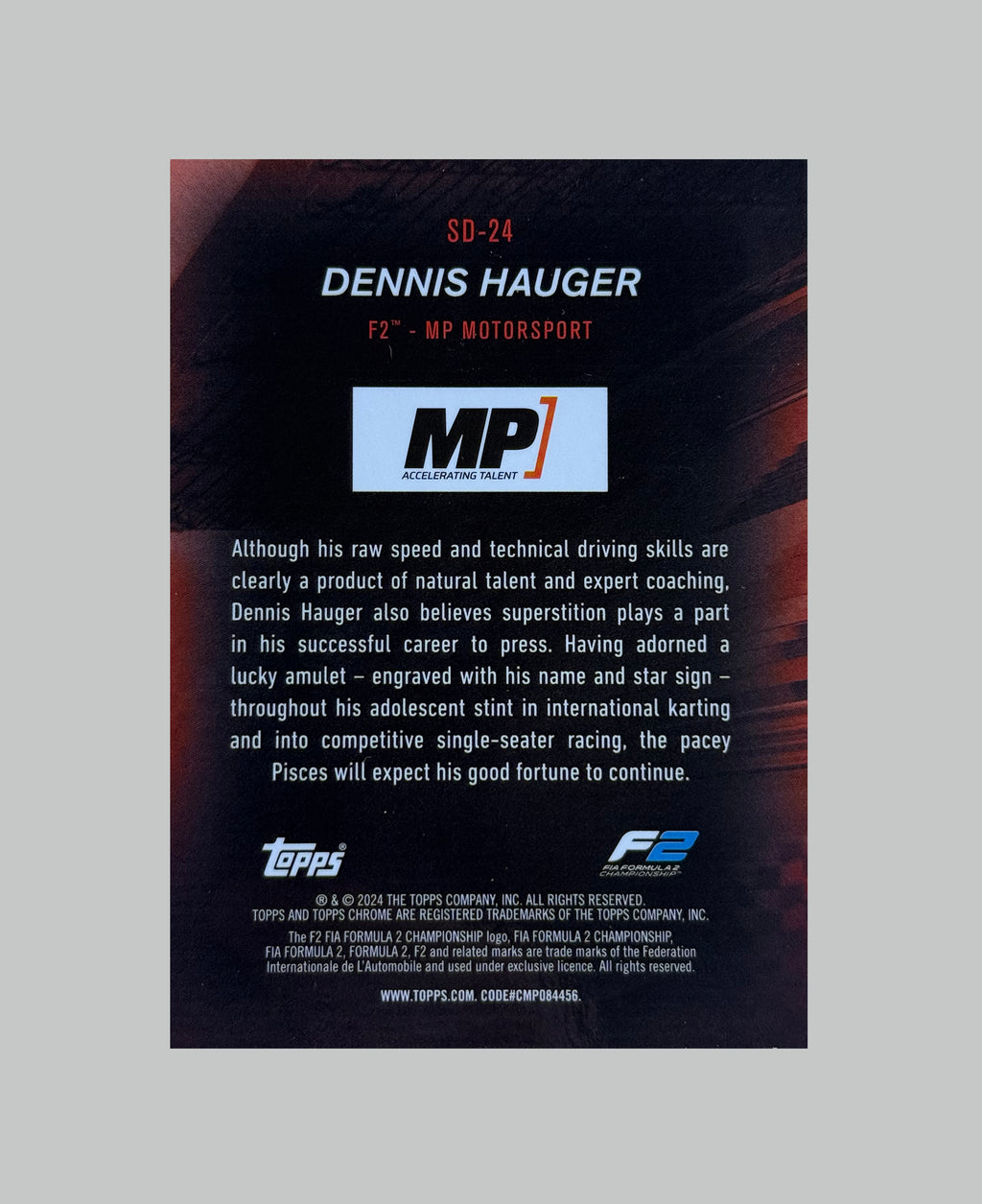 Topps Chrome F1 2024 Dennis Hauger Speed Demons 16/50