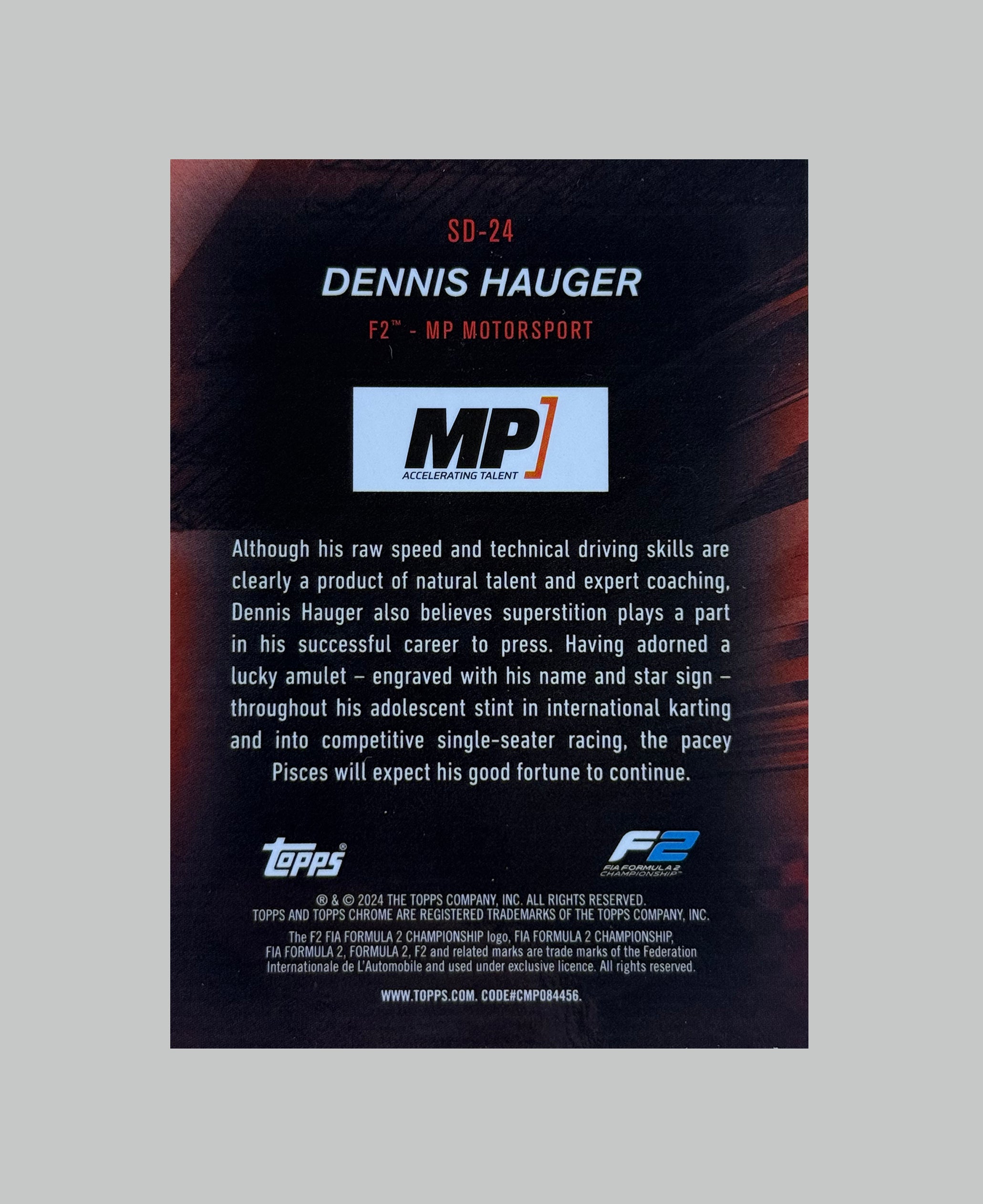 Topps Chrome F1 2024 Dennis Hauger Speed Demons 16/50
