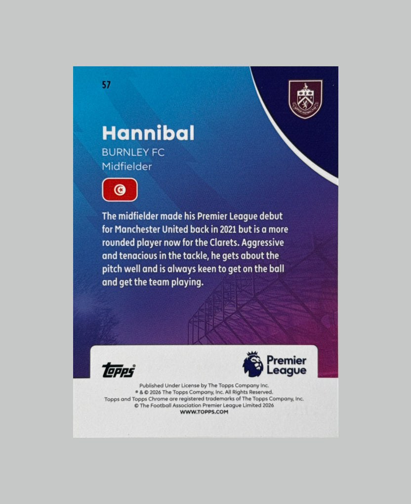 Topps Chrome Premier League 2026 Hannibal 89/99 Sapphire