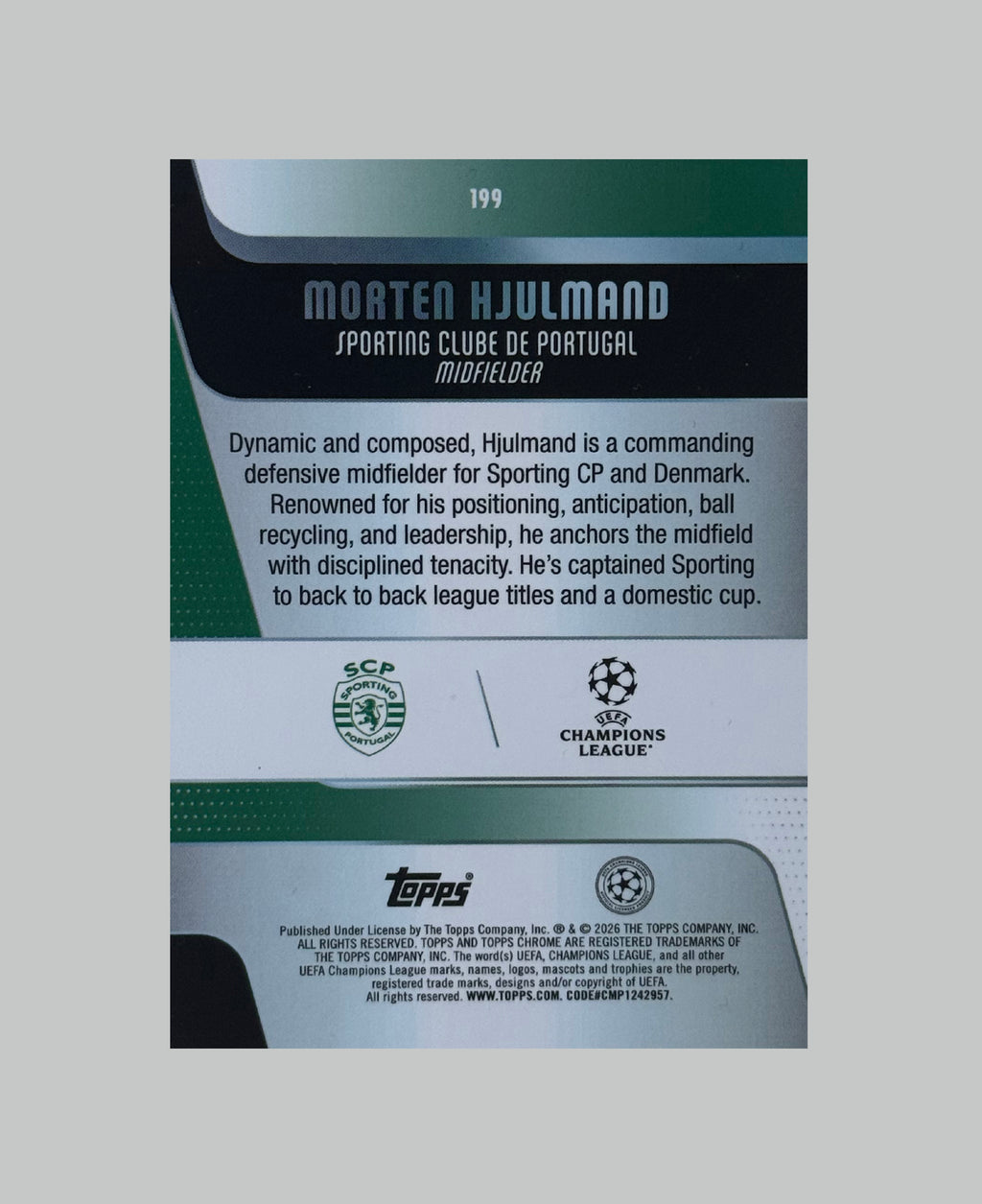Topps Chrome UCC 2025-26 Morten Hjulmand