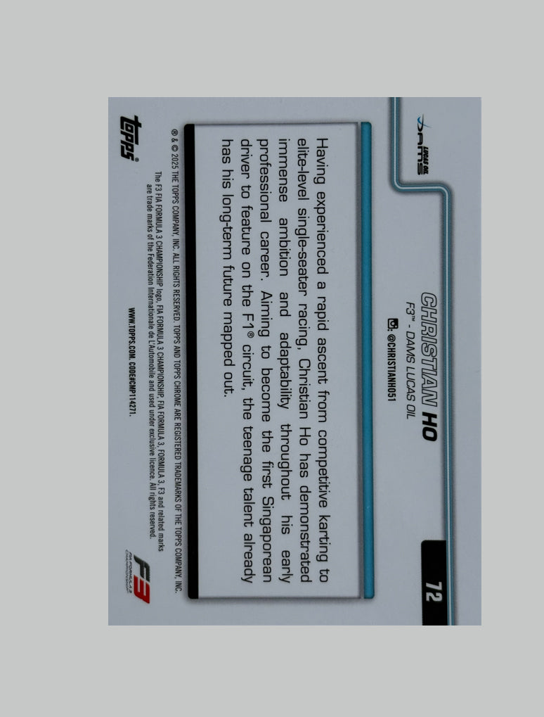 Topps Chrome F1 2025 Christian Ho 10/50