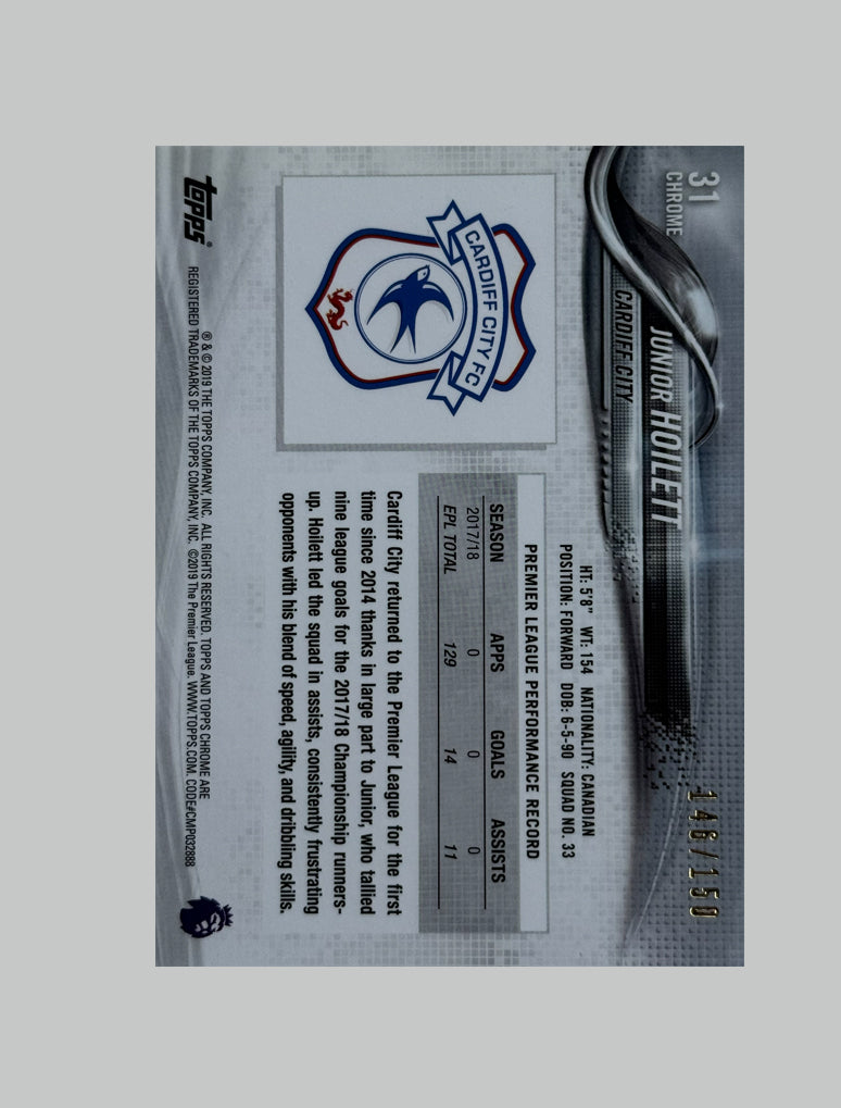 Topps Chrome Premier League 2018-19 Junior Hoilett 146/150