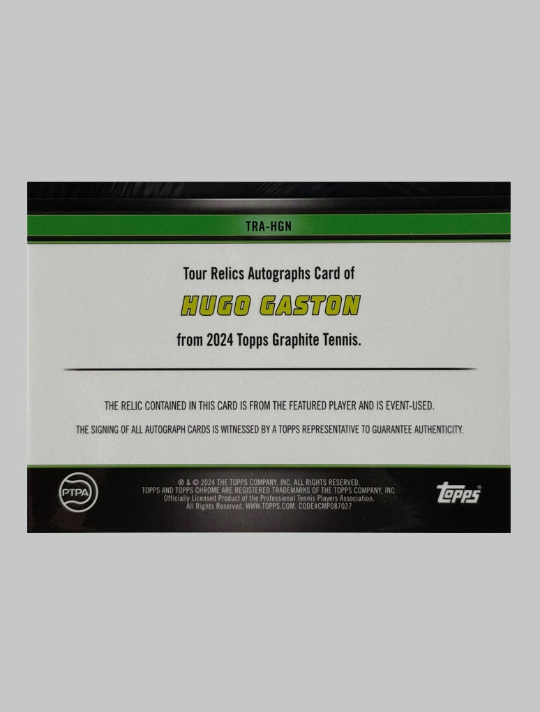 Topps Graphite Tennis 2024 Hugo Gaston 06/25 Auto/Relic