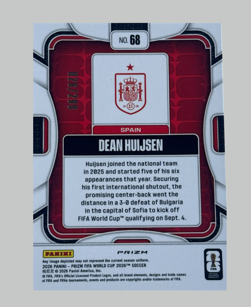 Panini Prizm World Cup 2026 Dean Huijsen 026/299