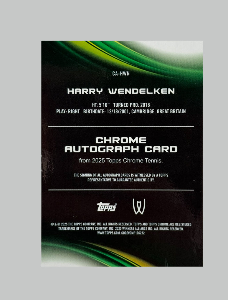 Topps Chrome Tennis 2025 Harry Wendelken Geometric Refractor Auto