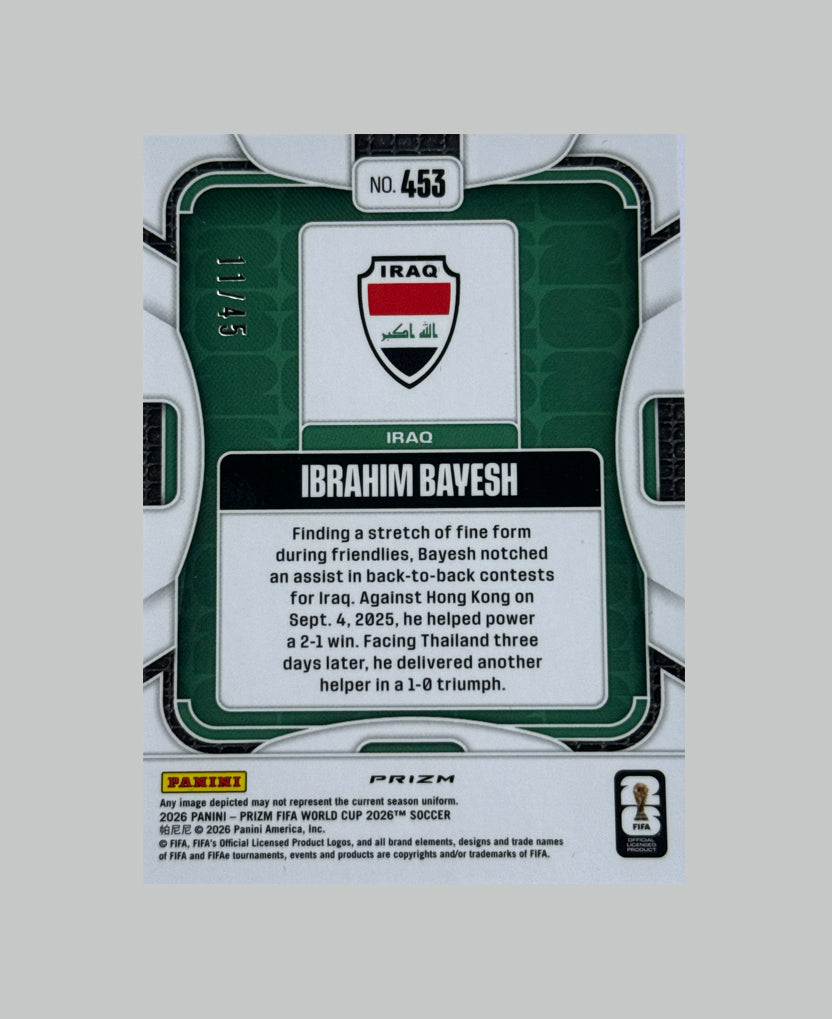 Panini Prizm World Cup 2026 Ibrahim Bayesh (RC) 11/45