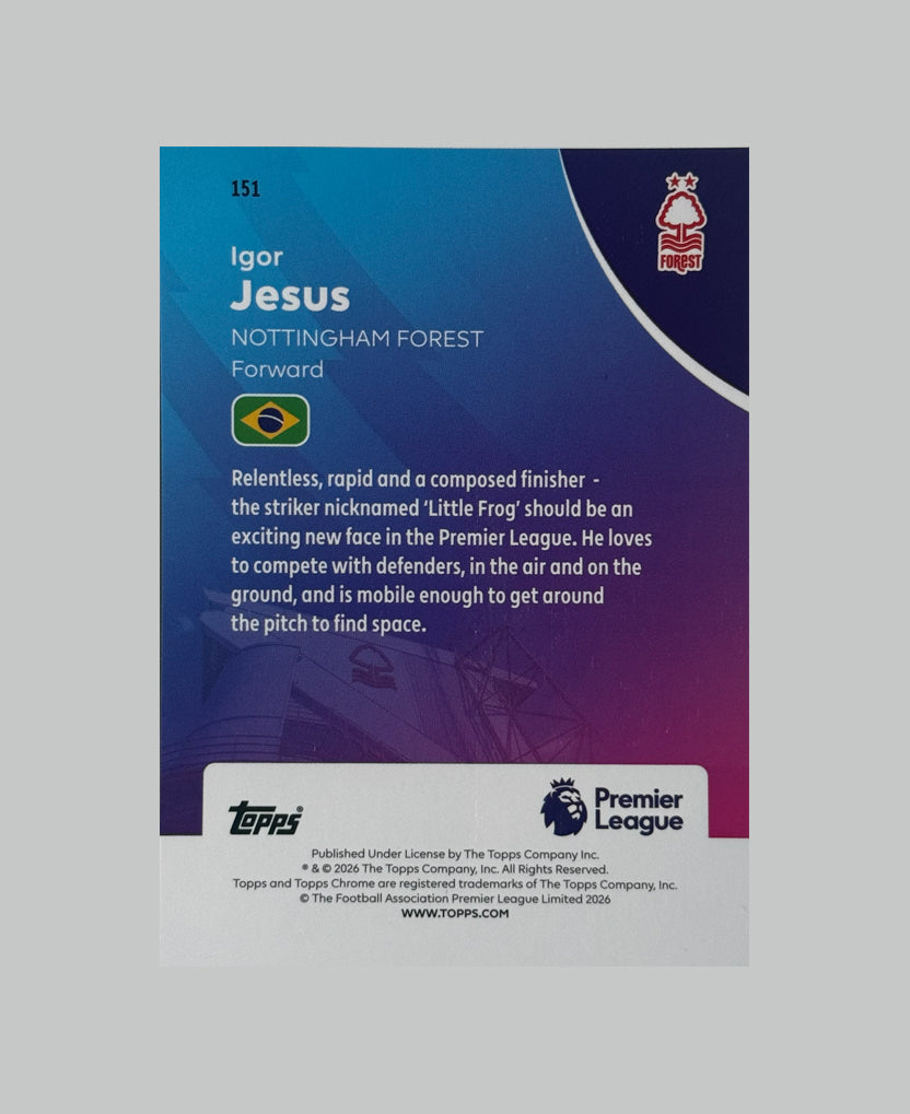 Topps Chrome Premier League 2026 Igor Jesus (RC) 105/299