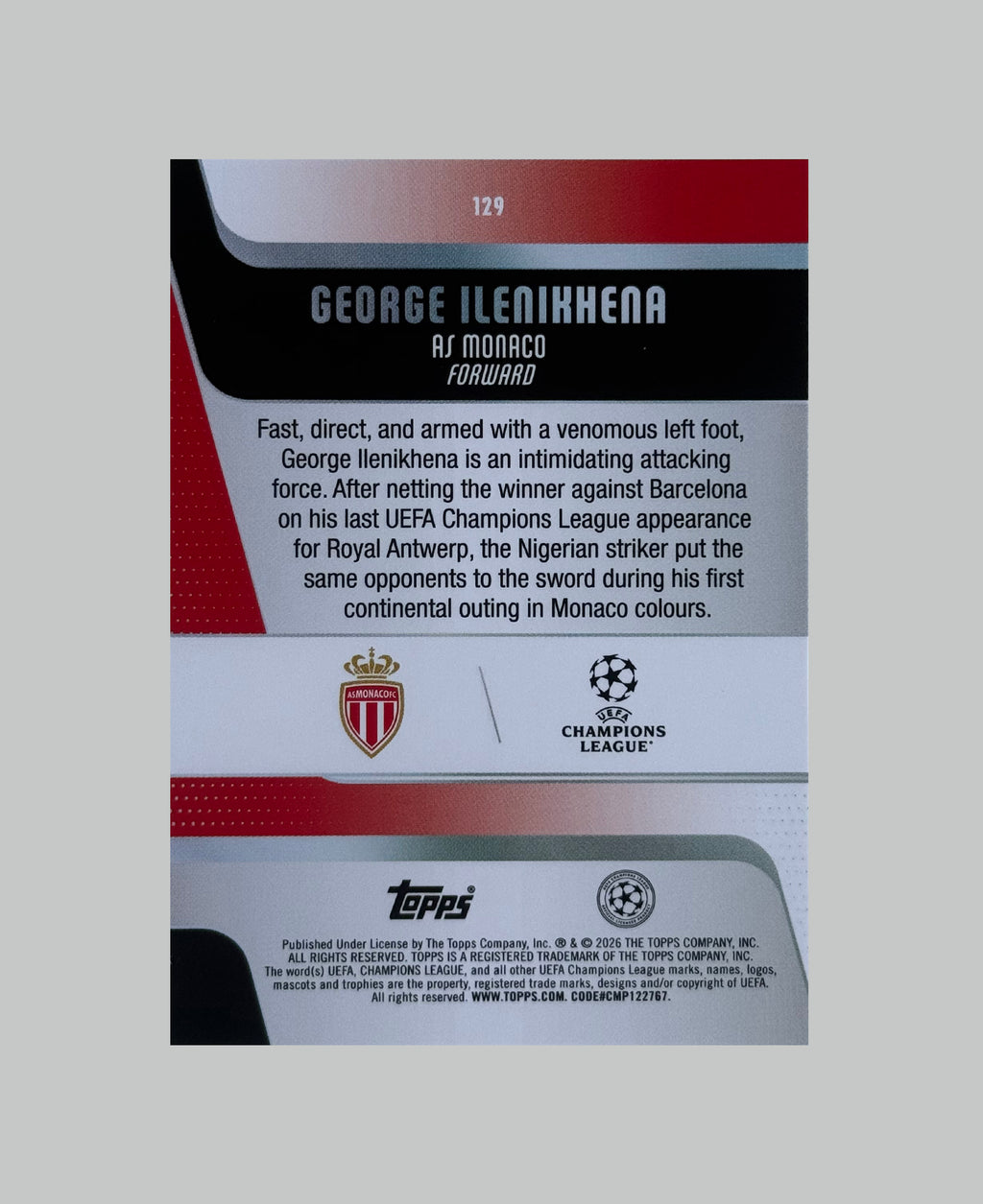 Topps UCC 2025-26 George Ilenikhena 004/250