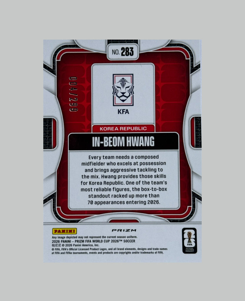 Panini Prizm World Cup 2026 In-Beom Hwang 004/299