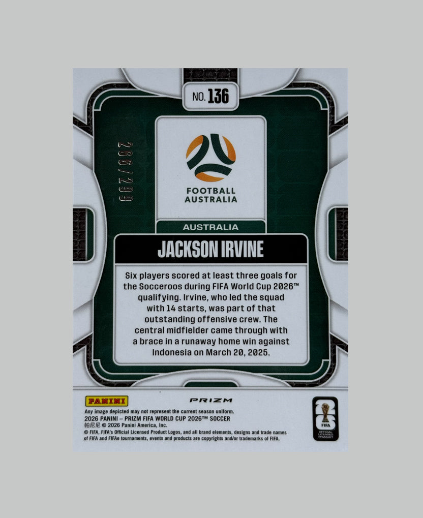 Panini Prizm World Cup 2026 Jackson Irvine 266/299