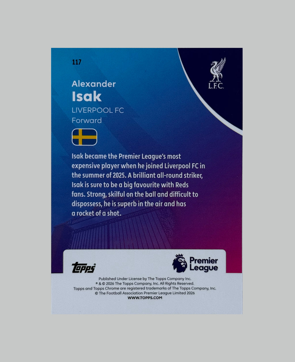 Topps Chrome Premier League 2026 Alexander Isak 66/75