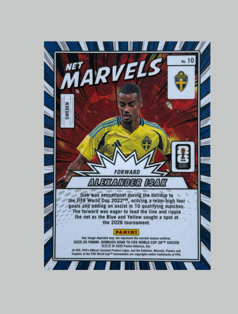 Panini Donruss Road to World Cup 2025-26 Alexander Isak Net Marvels 156/199