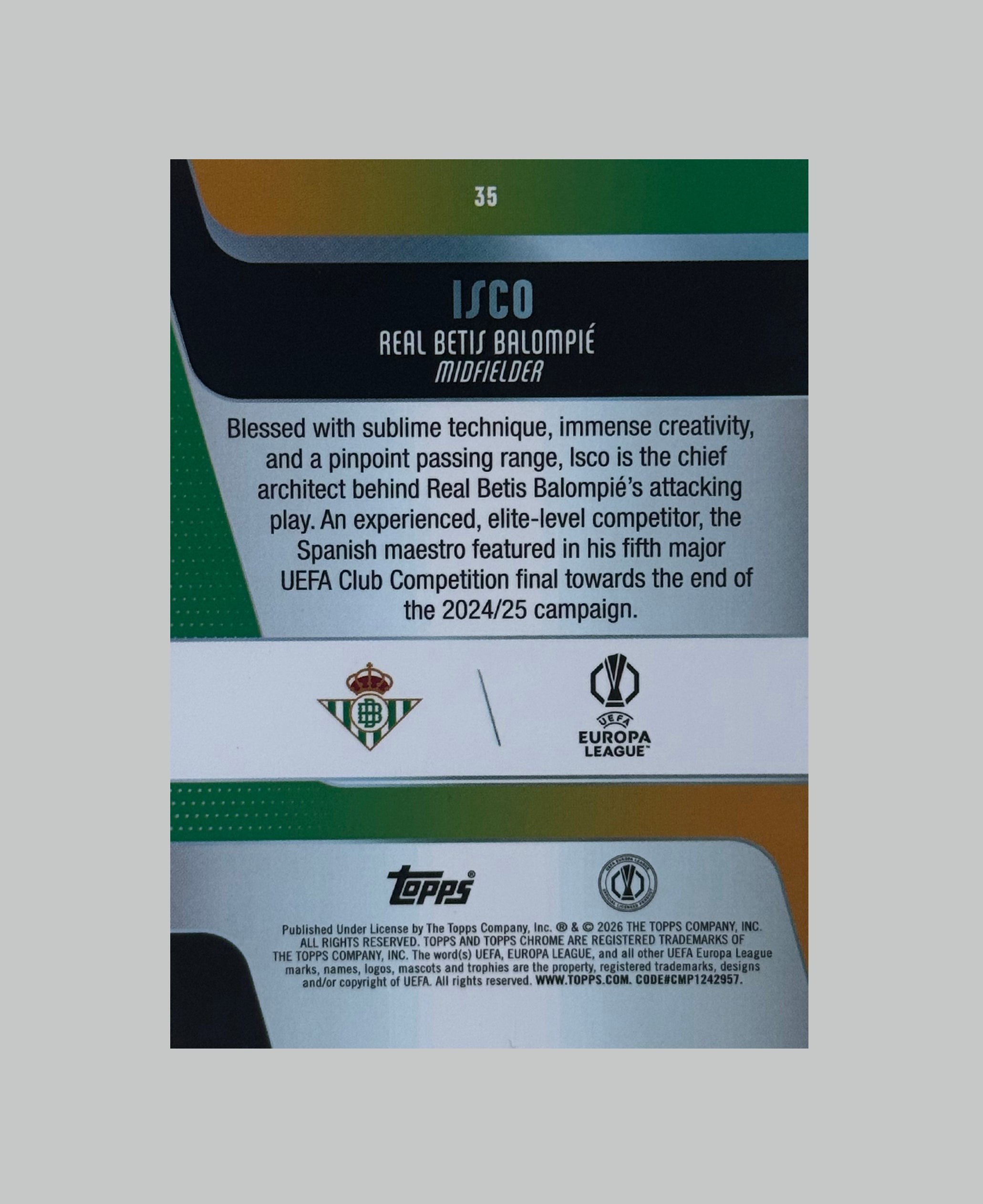 Topps Chrome UCC 2025-26 Isco