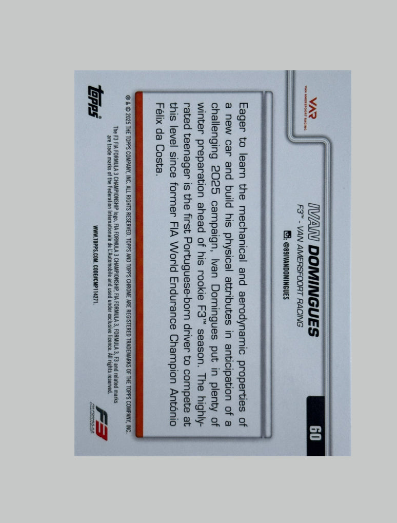 Topps Chrome F1 2025 Ivan Domingues 162/199