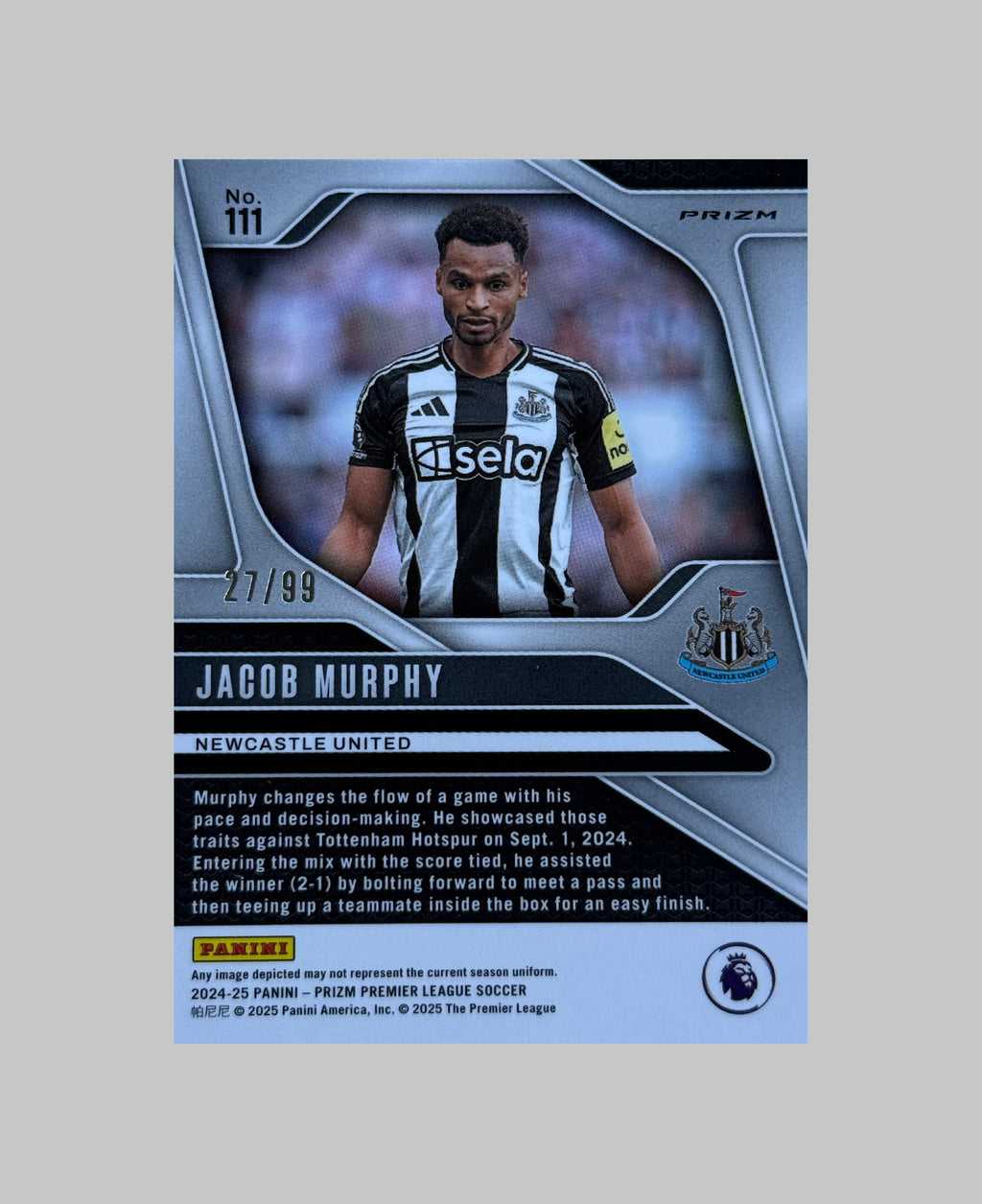 Panini Prizm Premier League 2024-25 Jacob Murphy 27/99