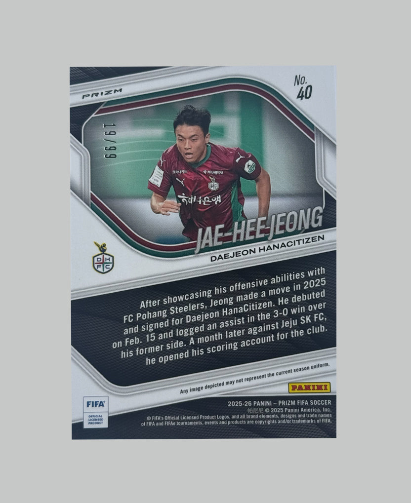 Panini Prizm FIFA 2025-26 Jae-Hee Jeong 19/99