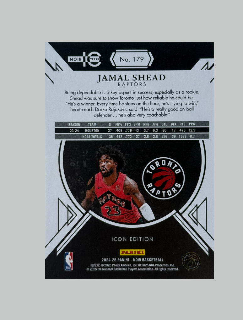Panini Noir 2024-25 Jamal Shead (RC) 96/99