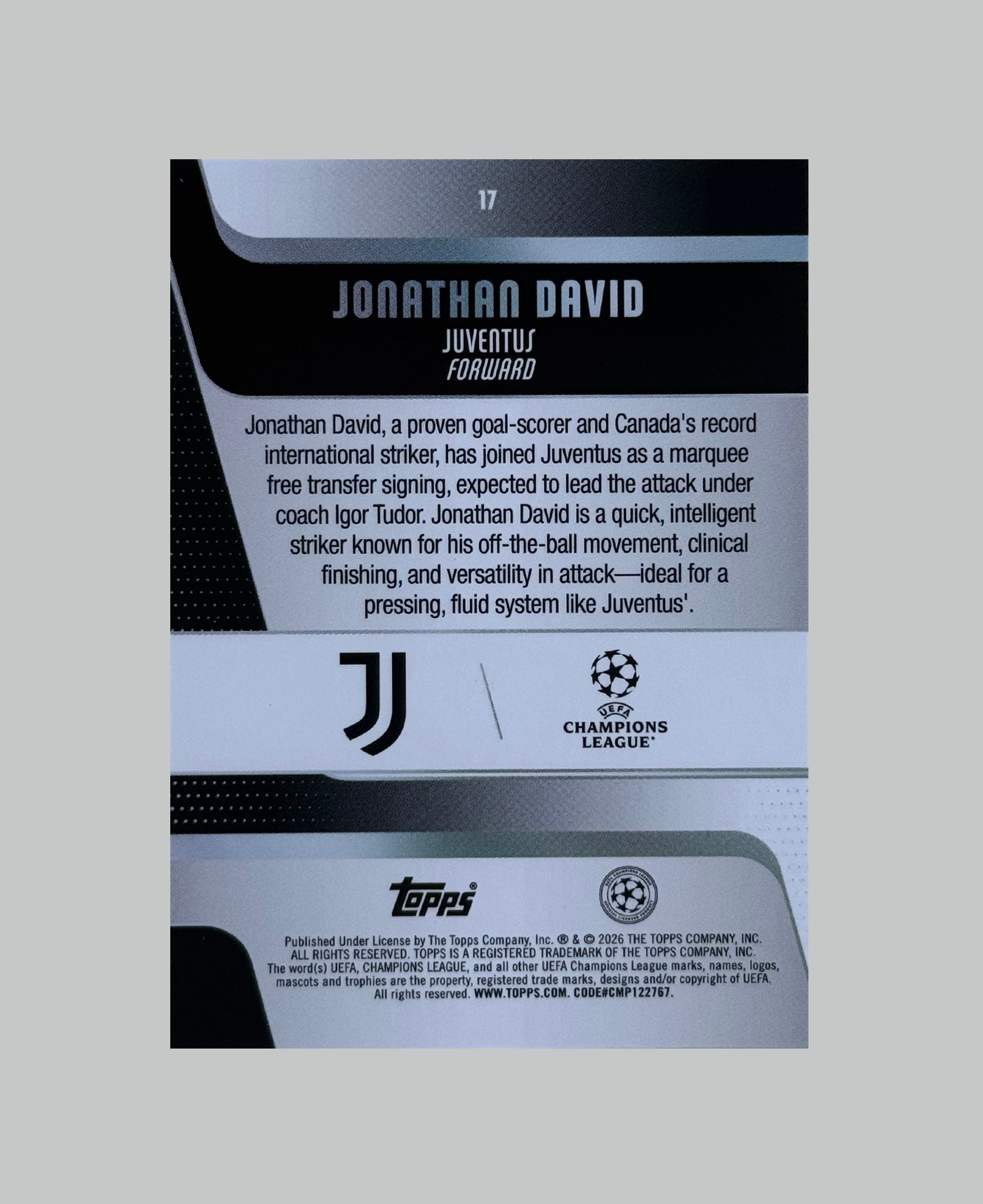 Topps UCC 2025-26 Jonathan David 34/99