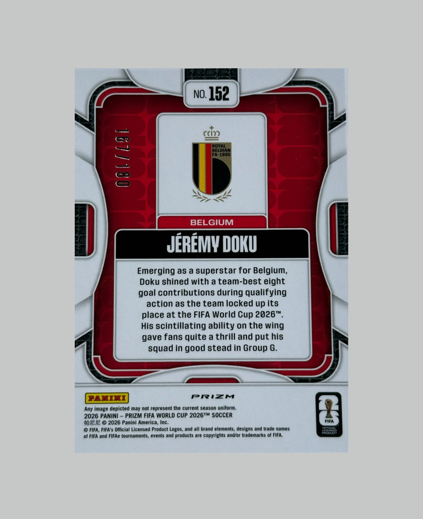 Panini Prizm World Cup 2026 Jeremy Doku 167/180