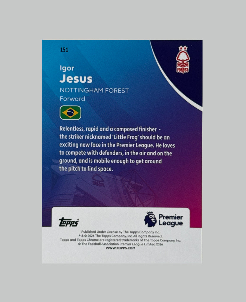 Topps Chrome Premier League 2026 Igor Jesus (RC) 250/275