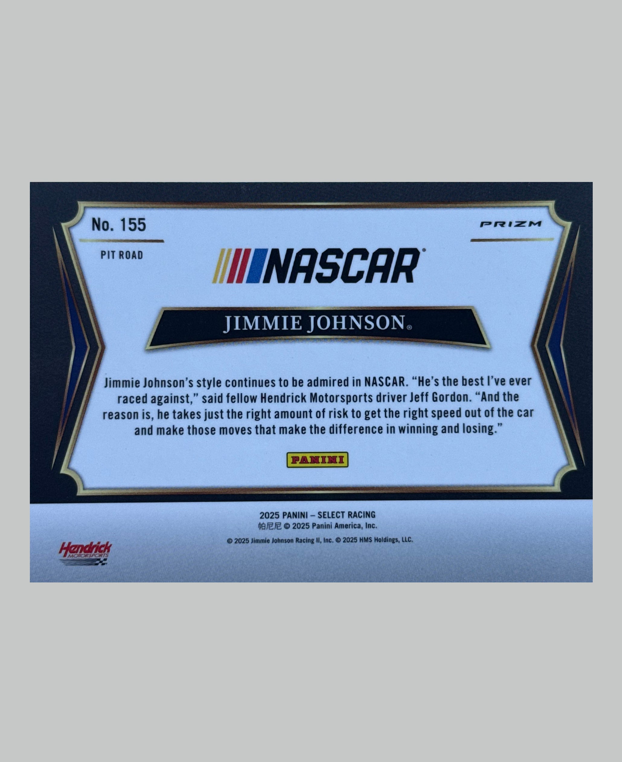 Panini Select NASCAR Jimmie Johnson Tri-Color Prizm