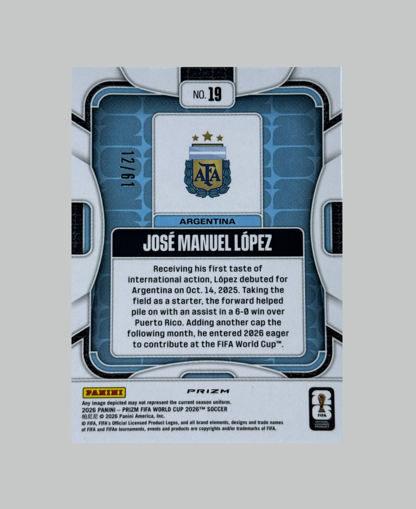 Panini Prizm World Cup 2026 Jose Manuel Lopez 12/61