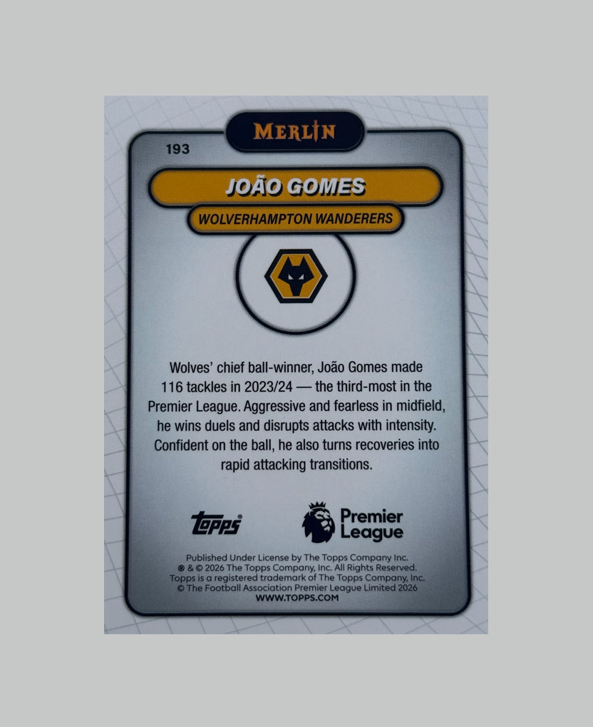 Topps Merlin Premier League 2025-26 Joao Gomes 250/250