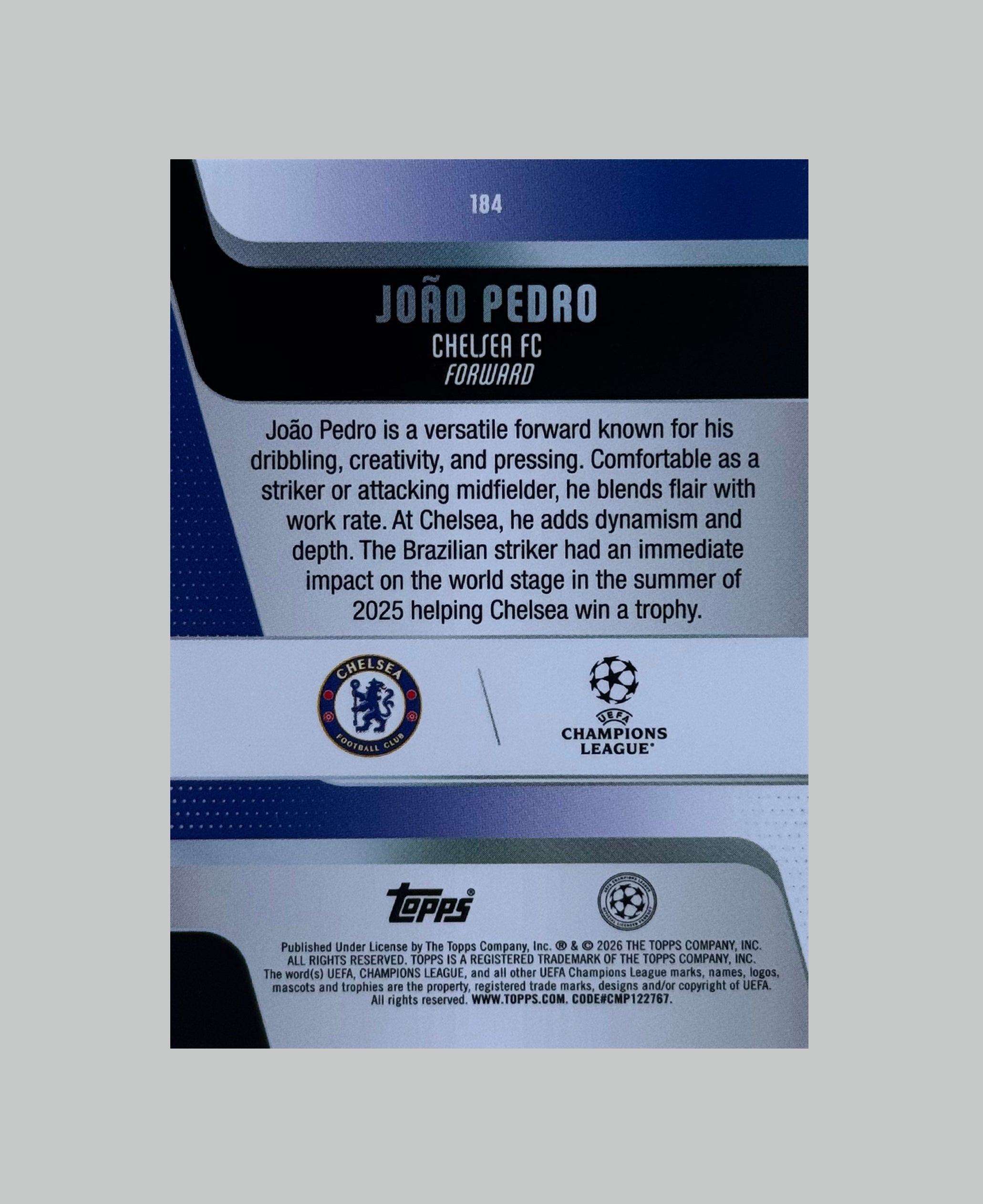 Topps UCC 2025-26 Joao Pedro Raindrops