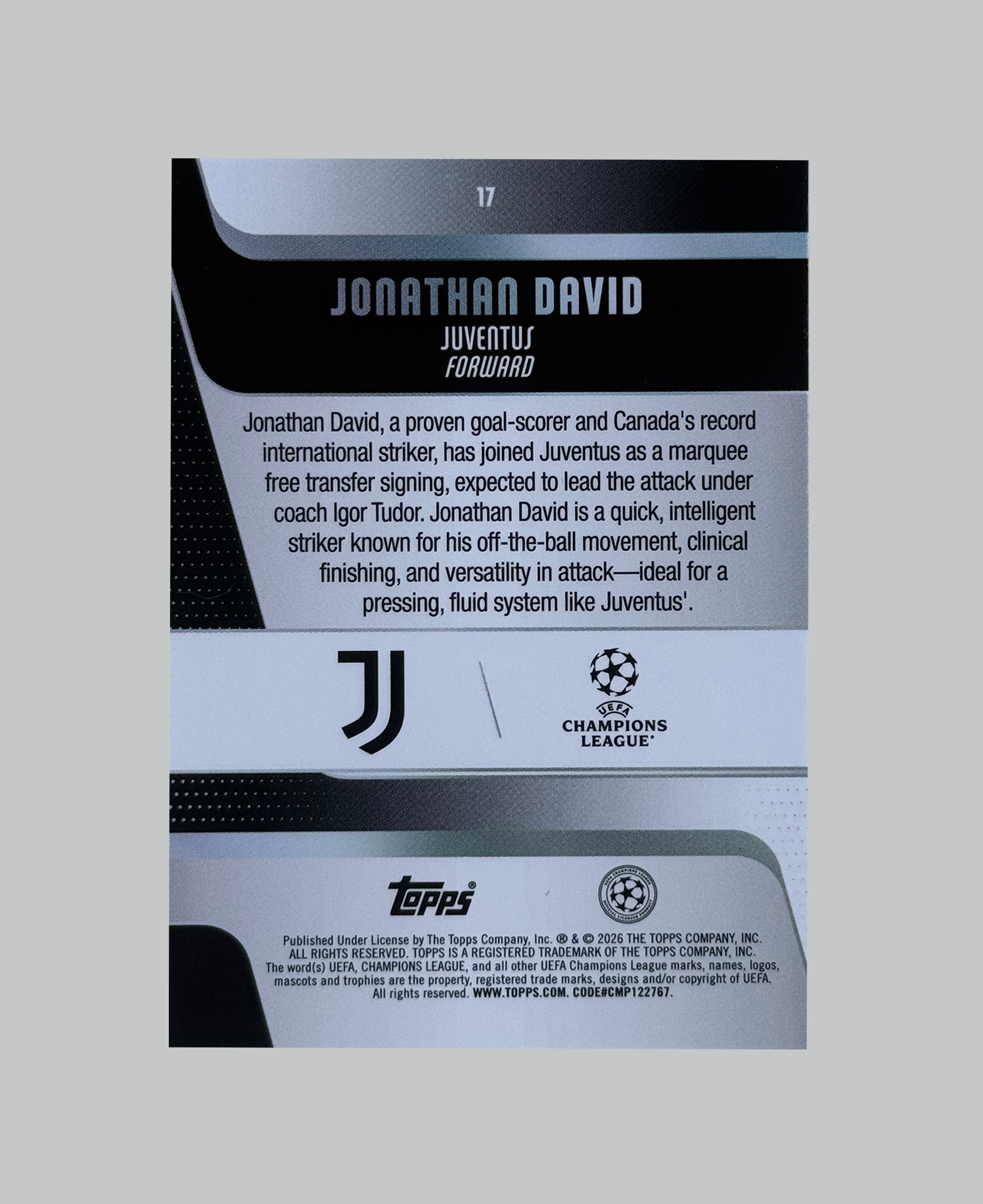 Topps UCC 2025-26 Jonathan David 215/250
