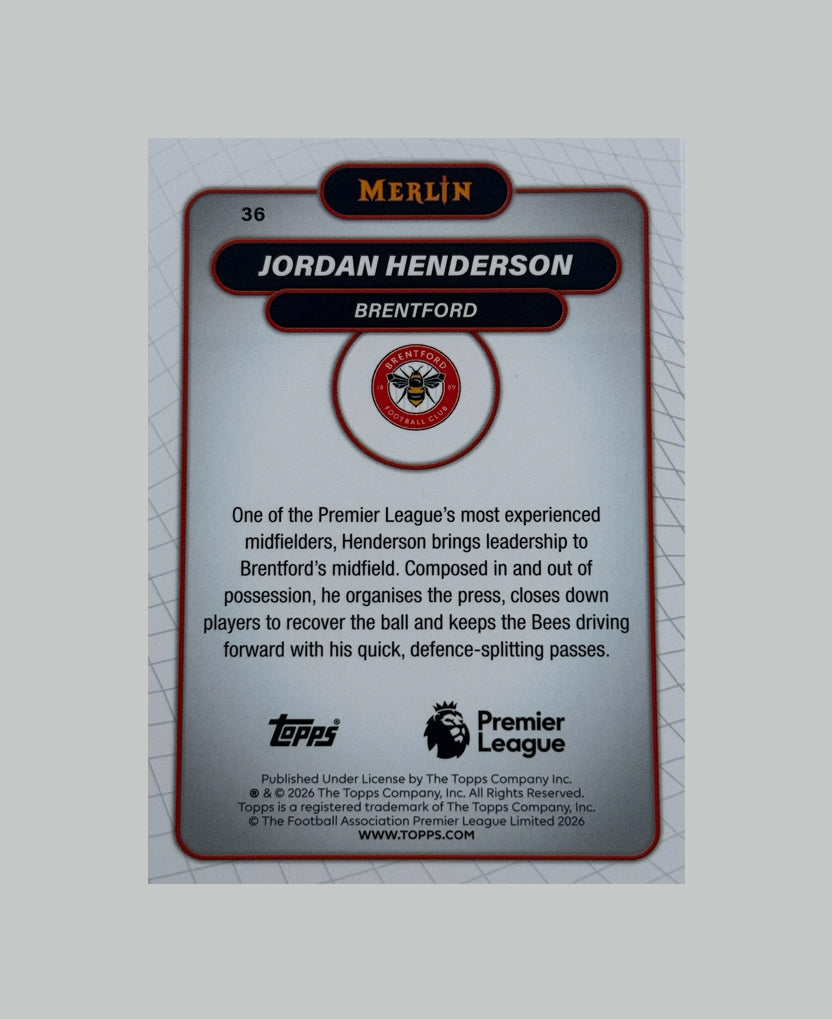 Topps Merlin Premier League 2025-26 Jordan Henderson 128/250