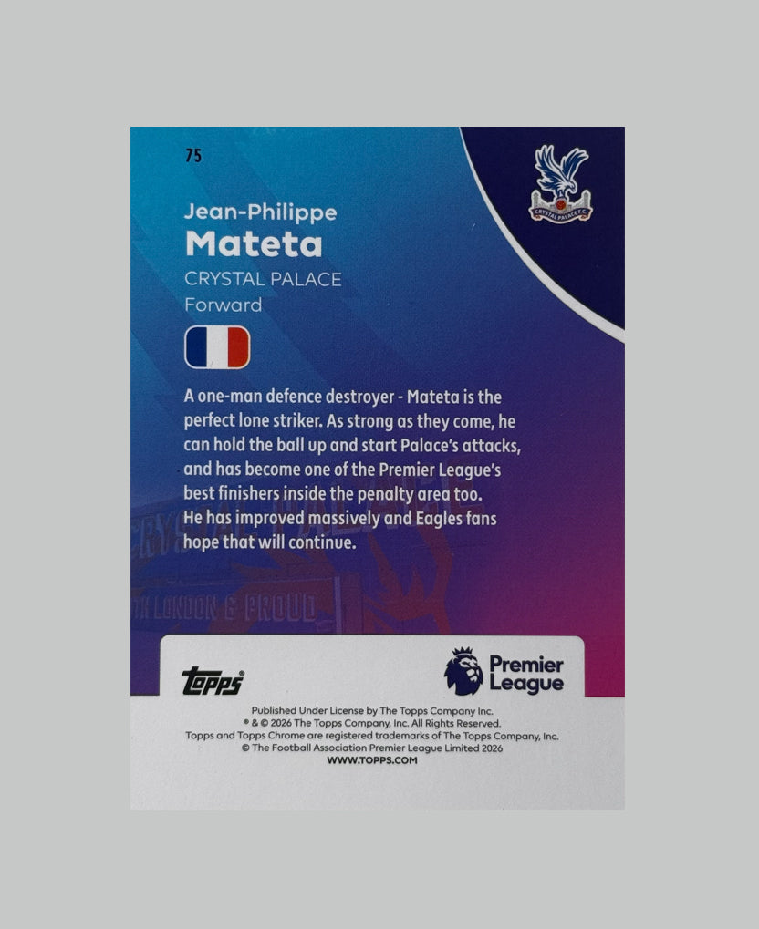 Topps Chrome Premier League 2026 Jean-Philippe Mateta 050/250