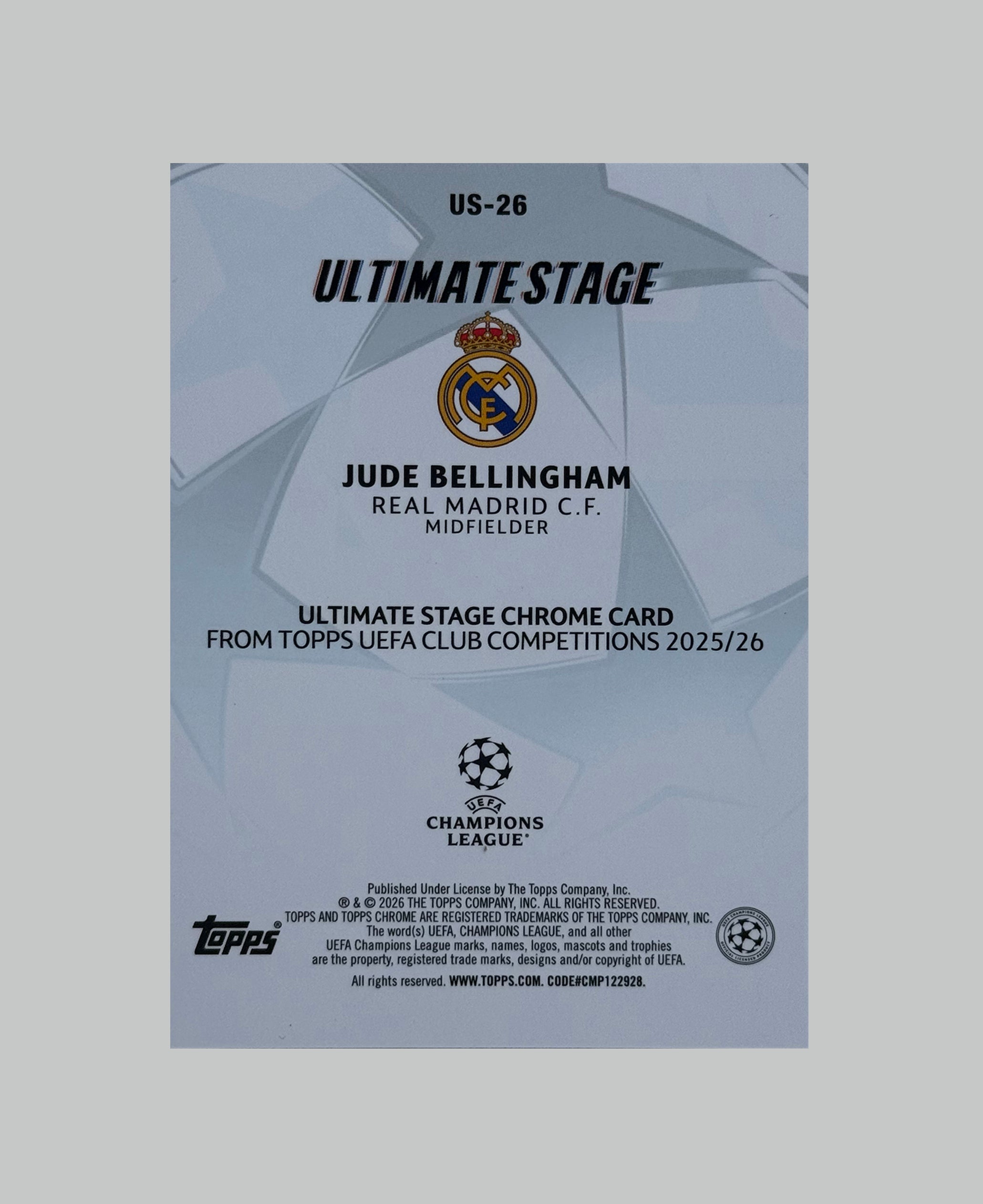 Topps UCC 2025-26 Jude Bellingham Ultimate Stage