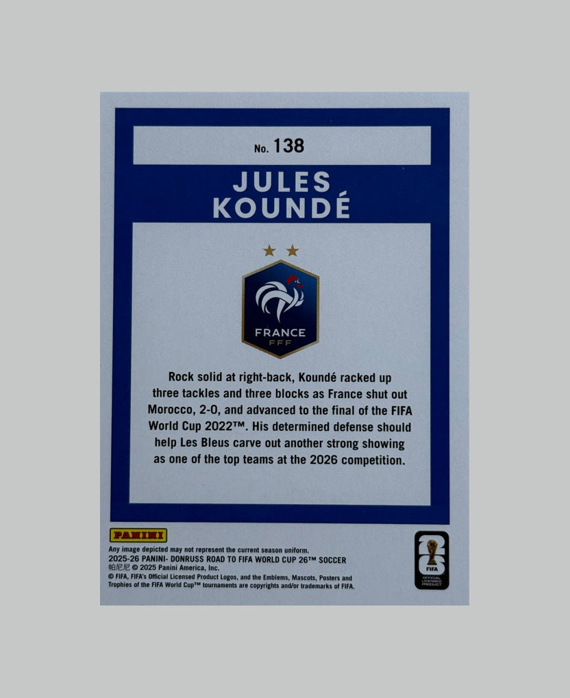 Panini Donruss Road to World Cup 2025-26 Jules Kounde 21/99
