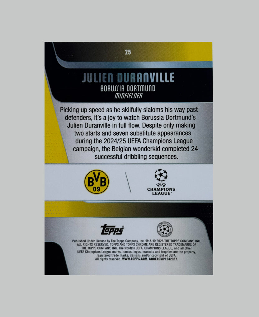 Topps Chrome UCC 2025-26 Julien Duranville 234/299