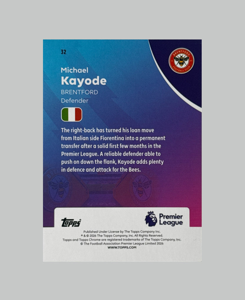 Topps Chrome Premier League 2026 Michael Kayode 048/250