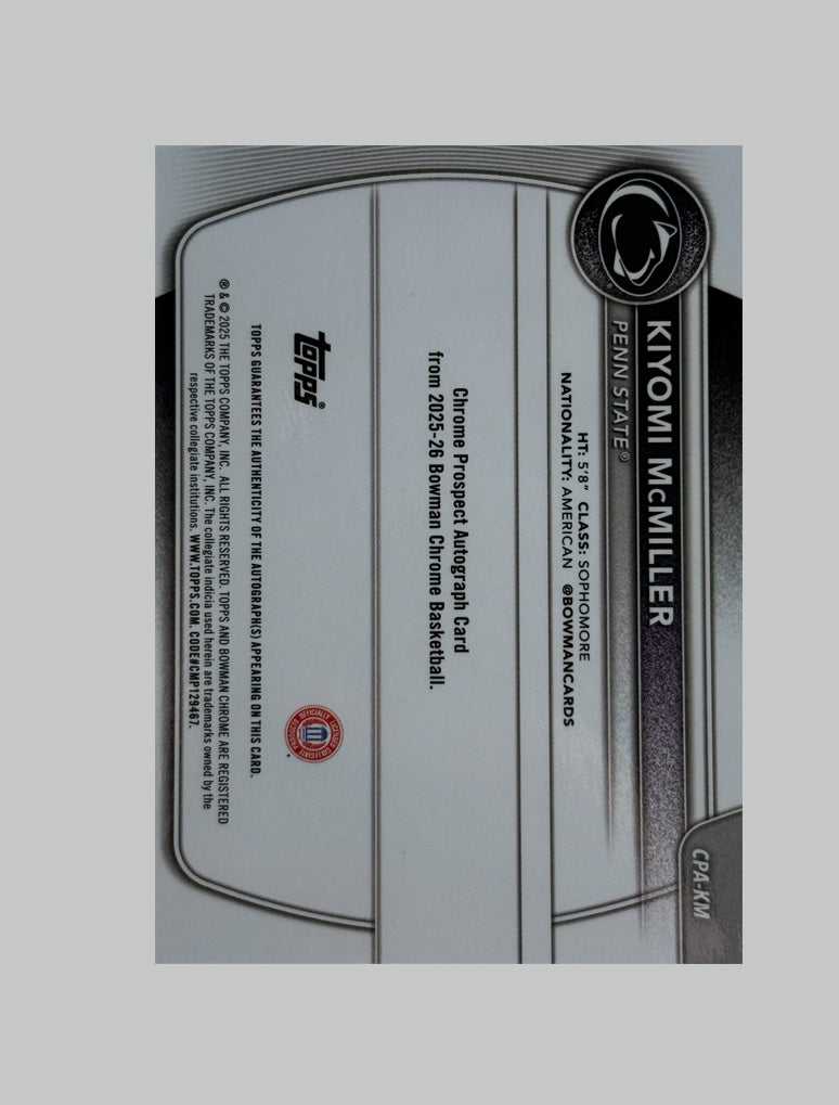Topps Bowman U 2025-26 Kiyomi McMiller 1st Auto