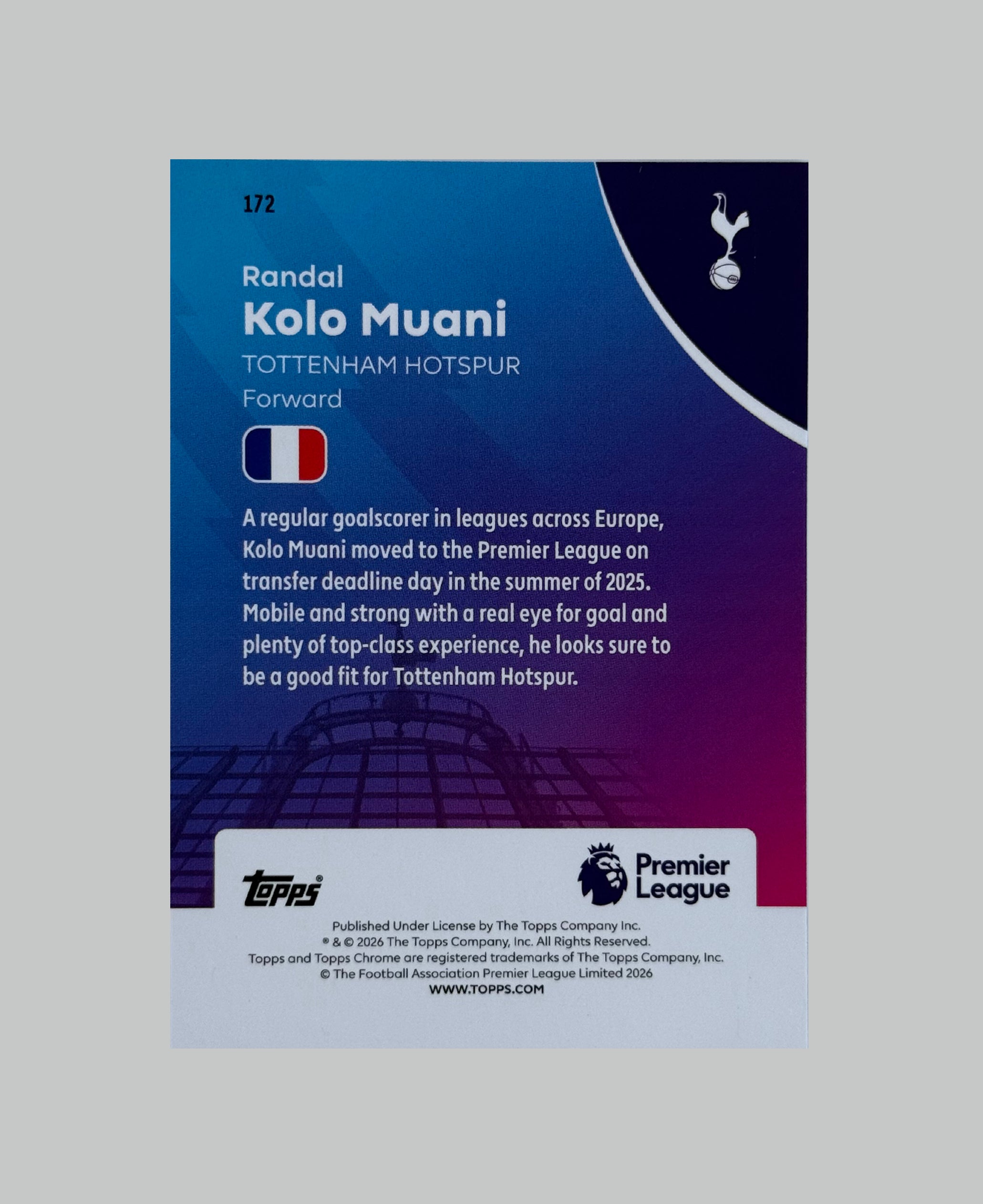Topps Chrome Premier League 2026 Randal Kolo Muani 070/199