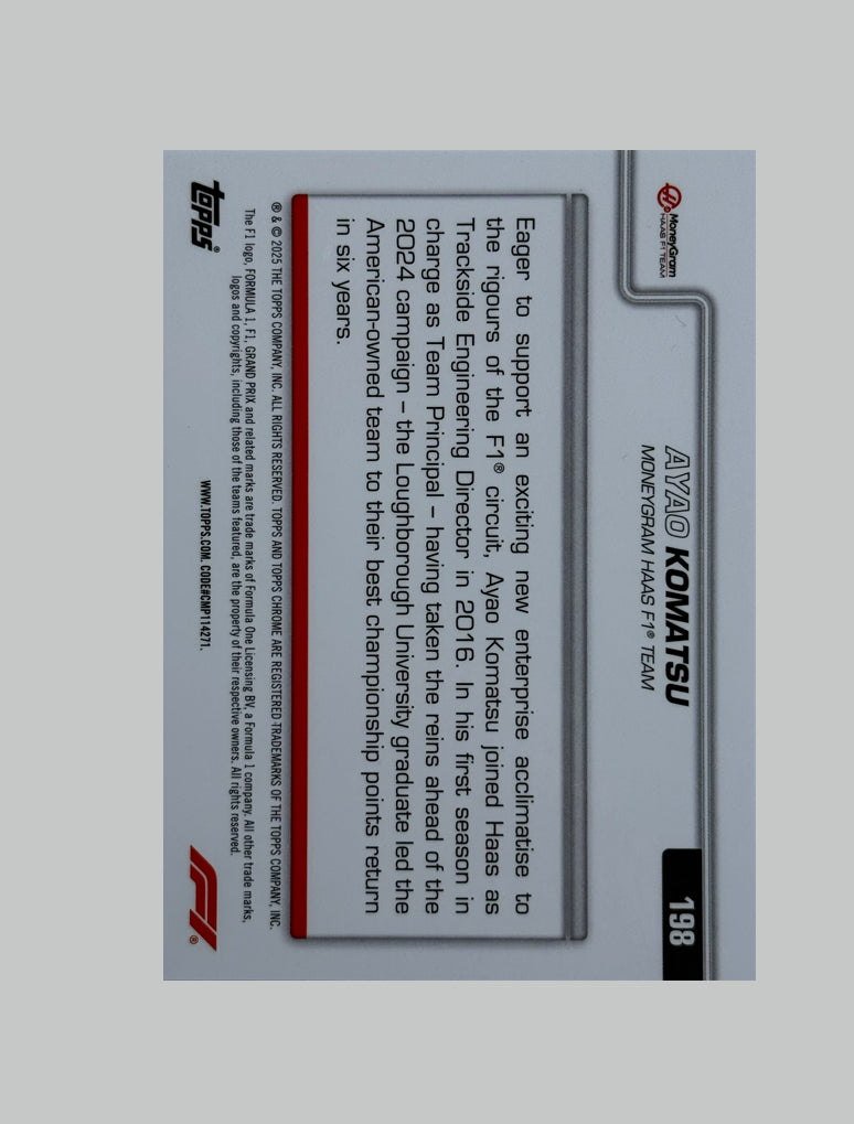 Topps Chrome F1 2025 Ayao Komatsu 032/150