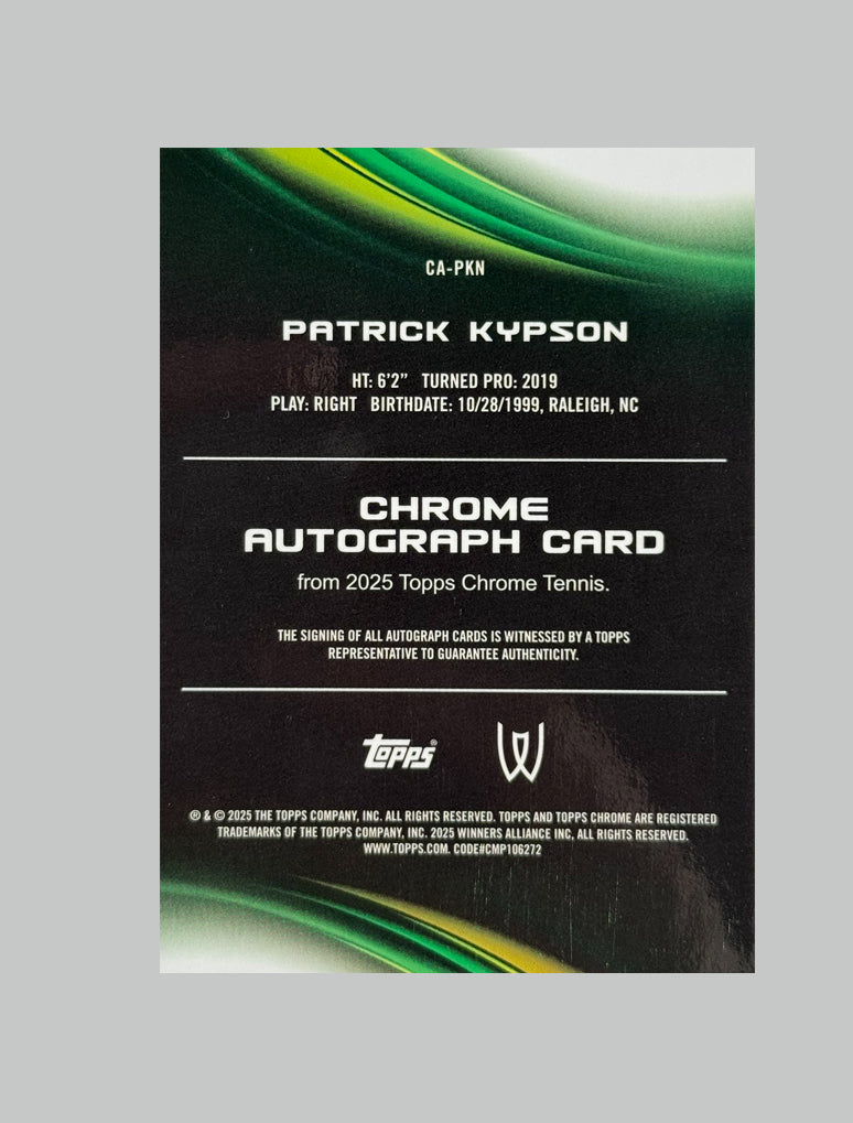 Topps Chrome Tennis 2025 Patrick Kypson 11/50 Auto
