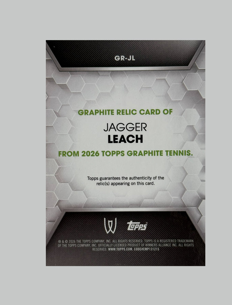 Topps Graphite Tennis 2026 Jagger Leach Relic