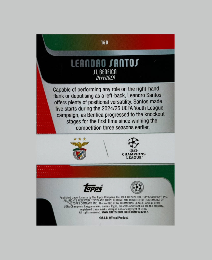 Topps Chrome UCC 2025-26 Leandro Santos (RC) 47/99