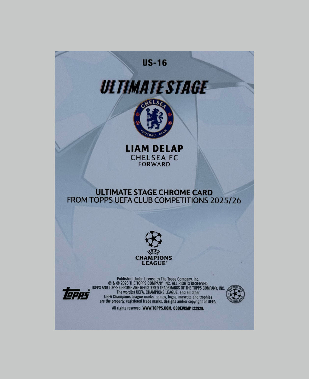 Topps UCC 2025-26 Liam Delap Ultimate Stage