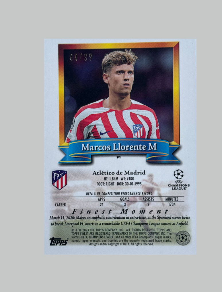 Topps Finest UCC 2022-23 Marcos Llorente 44/99