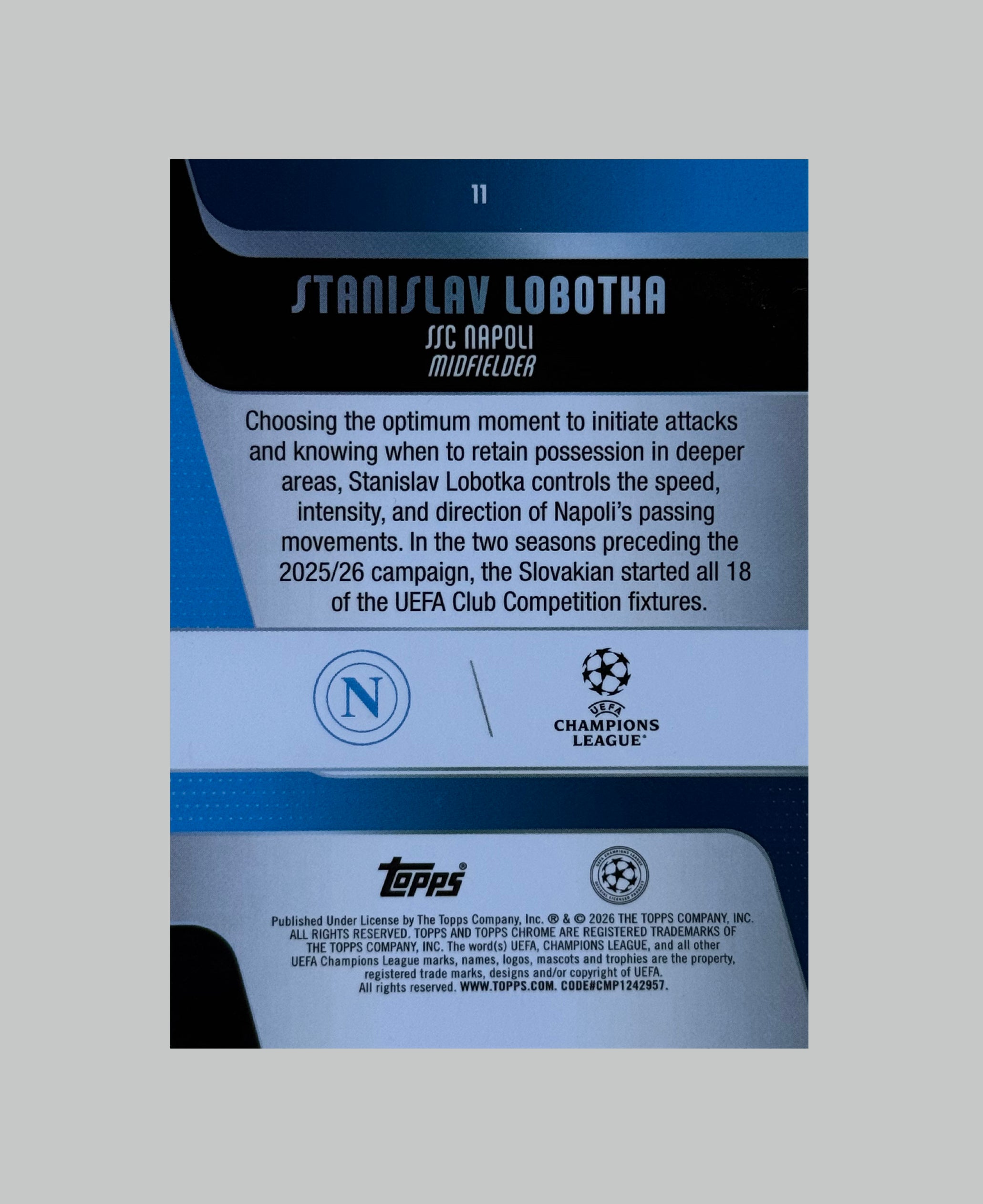 Topps Chrome UCC 2025-26 Stanislav Lobotka