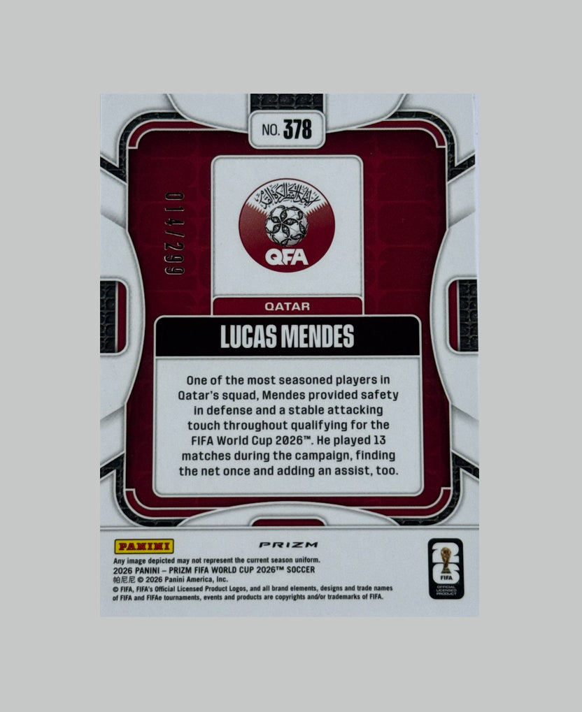 Panini Prizm World Cup 2026 Lucas Mendes (RC) 014/299