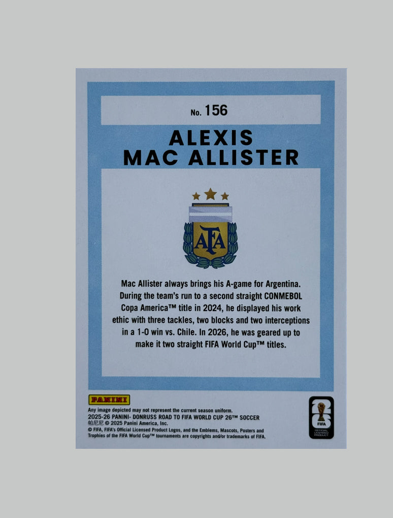Panini Donruss Road to World Cup 2025-26 Alexis Mac Allister 045/199