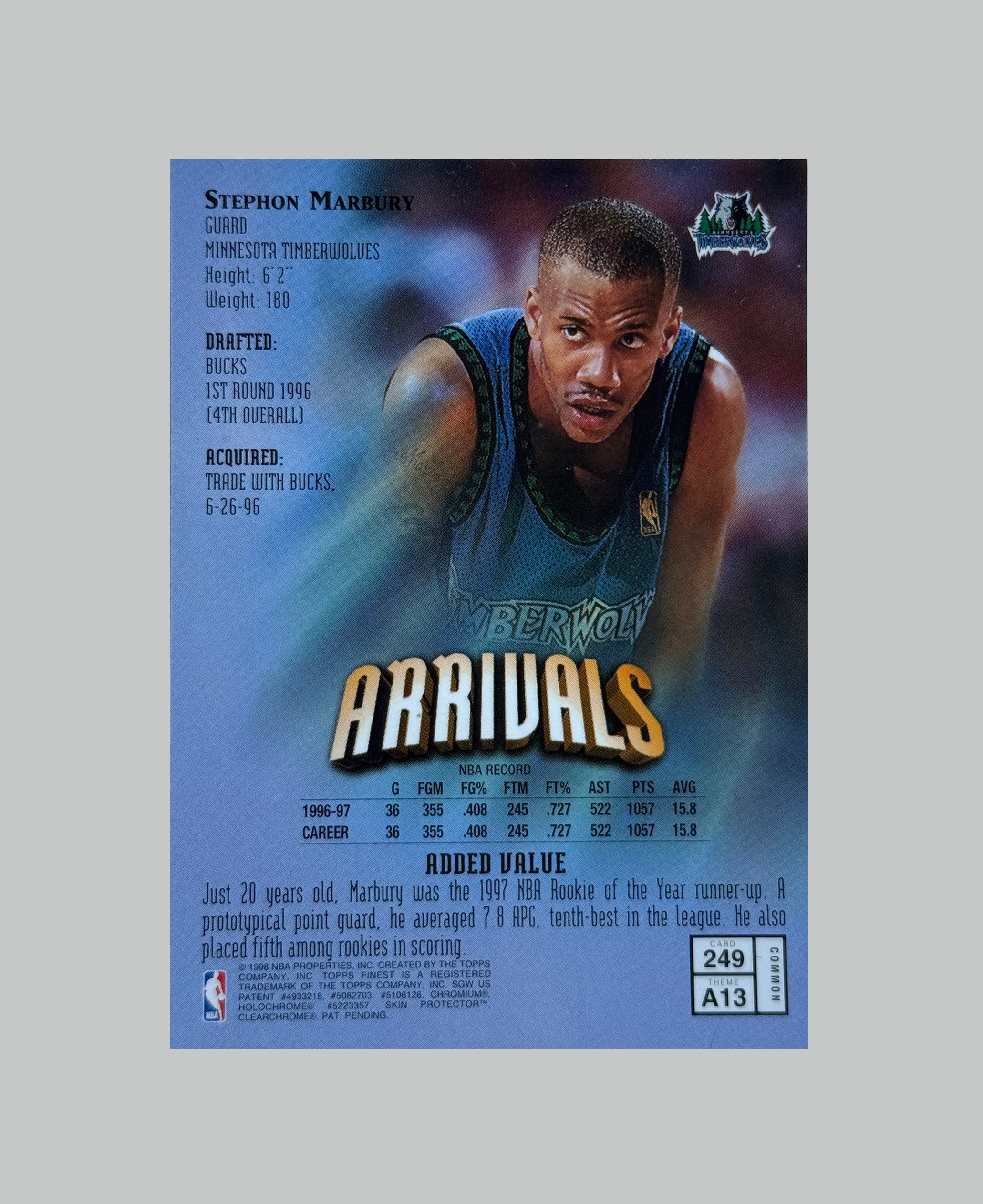 Topps Finest 1997 Stephon Marbury